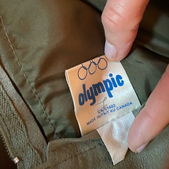 EUC Vintage Khaki Olympic Brand Ultra Suede Midi Skirt - Picture 9 of 9